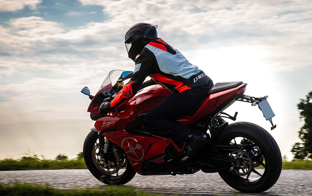 red energica ego electric motorcycle