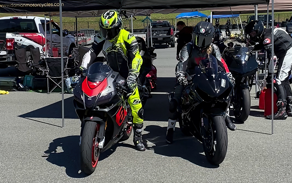 jay giraud and amber spencer at a track day