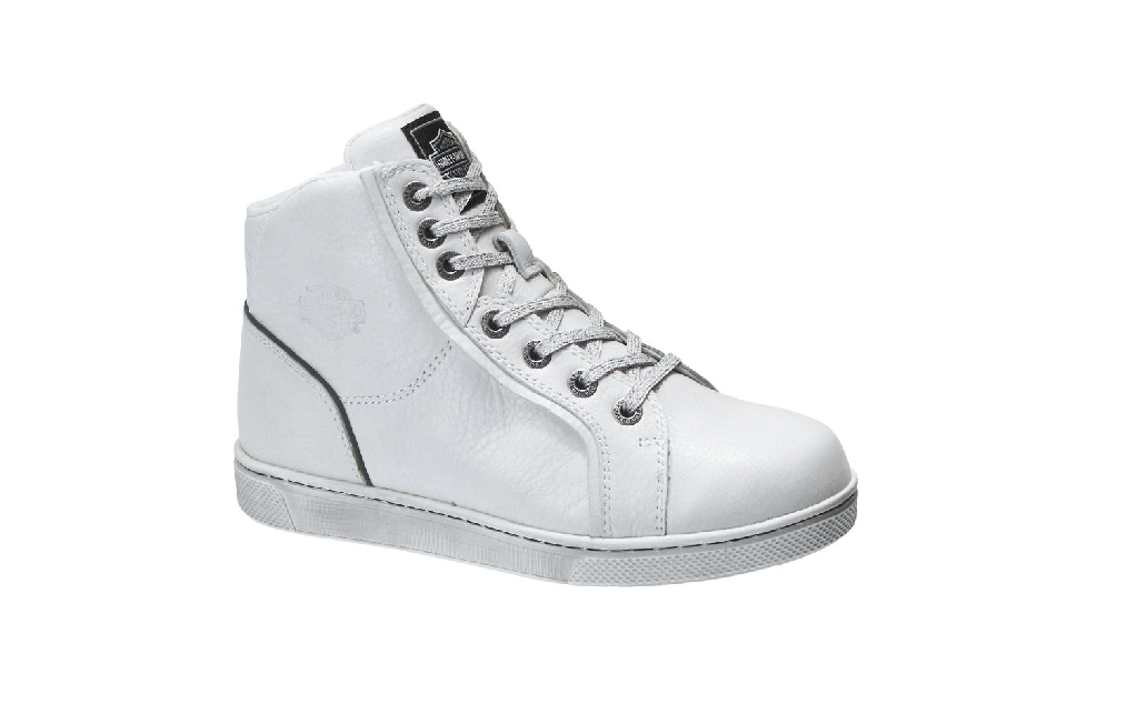 One white Harley Davidson sneaker for female motorcycle riders